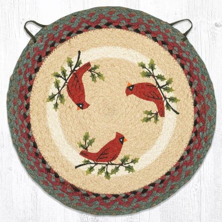 PAISAJE 15.5 x 15.5 in. Holly Cardinal Chair Pad Round Rug, Multi Color PA2850425